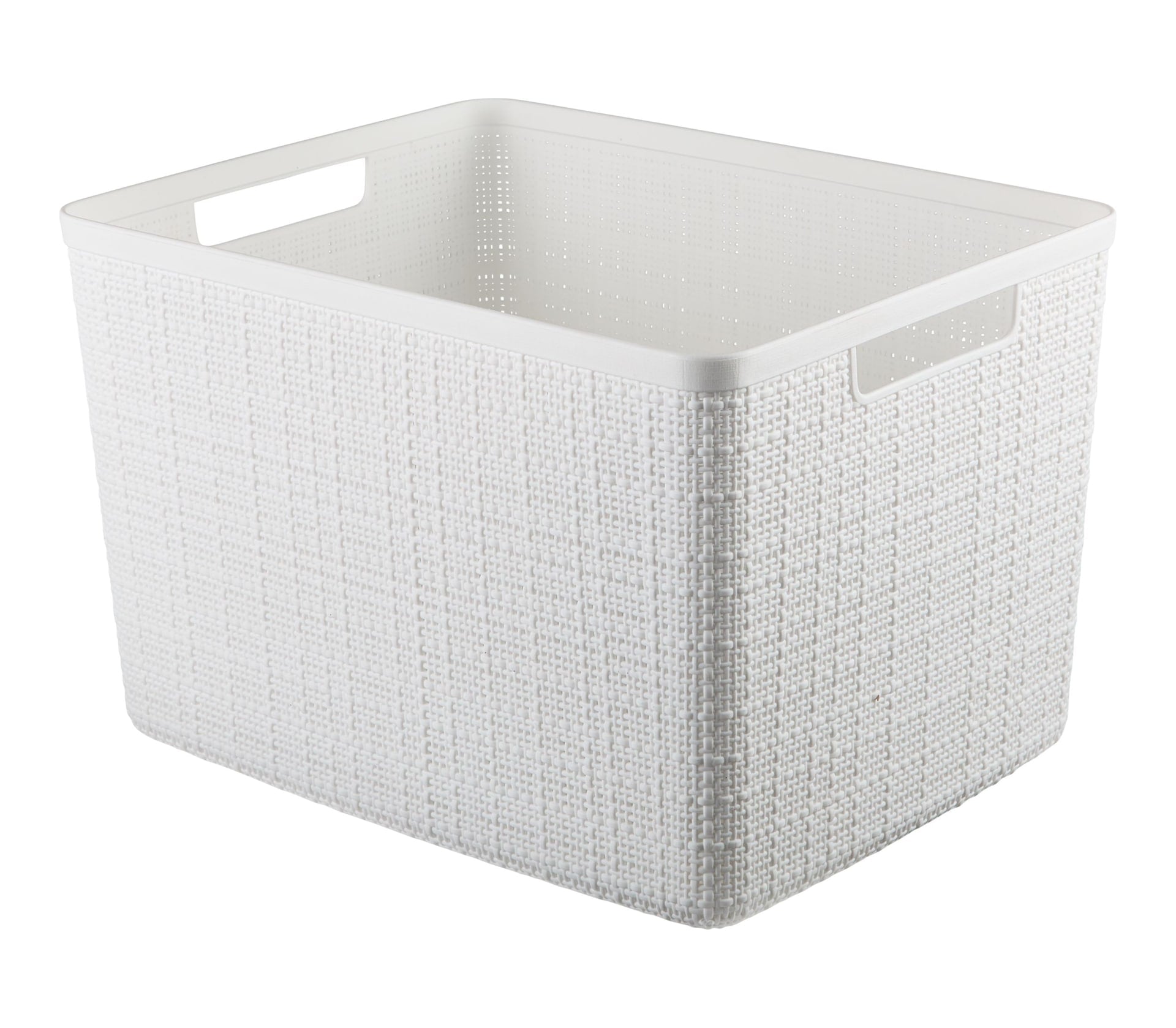 Curver Large Jute Weave Nesting Storage Basket, White