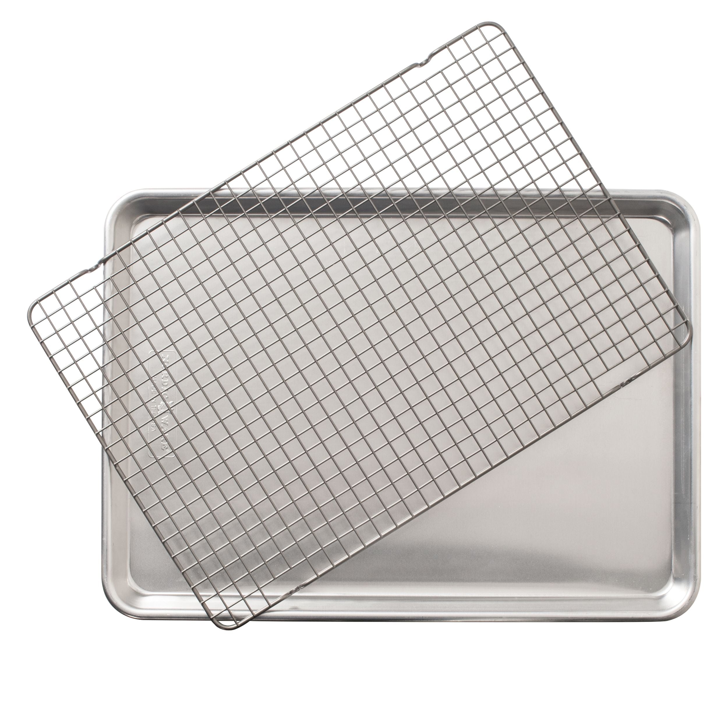 Nordic Ware Naturals Aluminum Half-Sheet with Oven-Safe Nonstick Grid, 2-pc