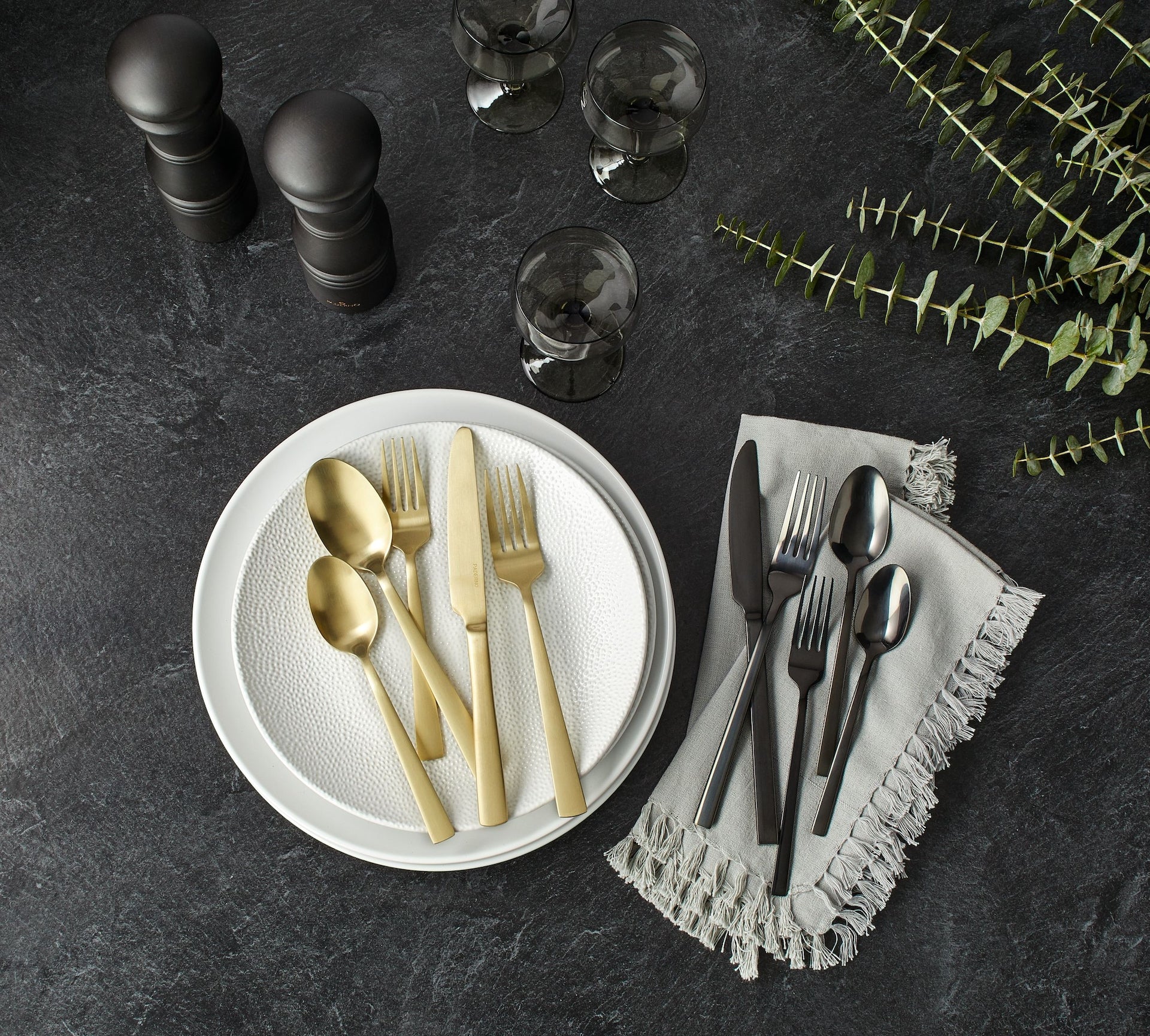 PADERNO Summerside Champagne Matte Stainless Steel Flatware Set, Serves 4, 20-pc