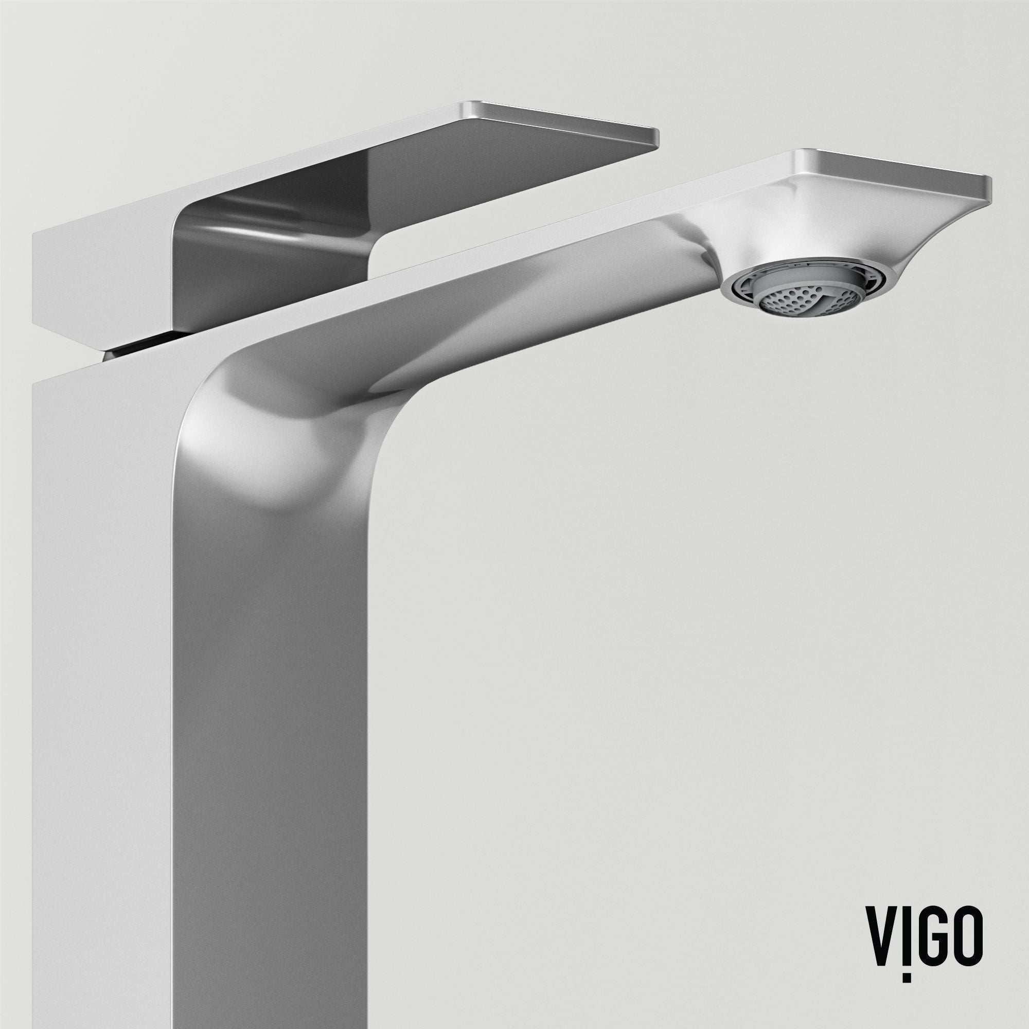 VIGO Duomo Gothic ConcretoStone Grey Bathroom Sink/Basin Set with Dunn Faucet and Rectangular Vessel