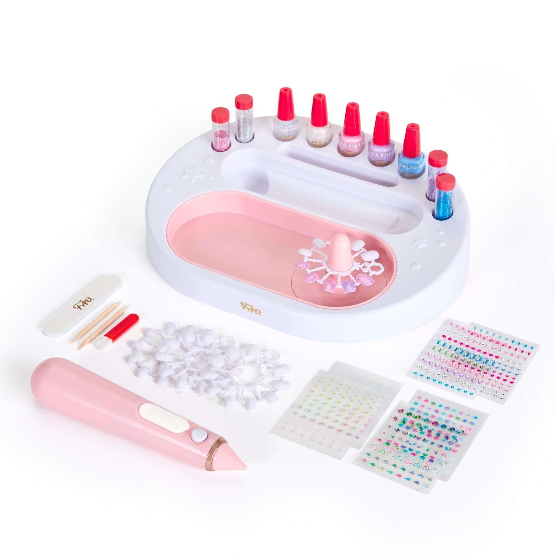 FAO Schwarz Girls Custom Glitter Nail Set, Pink