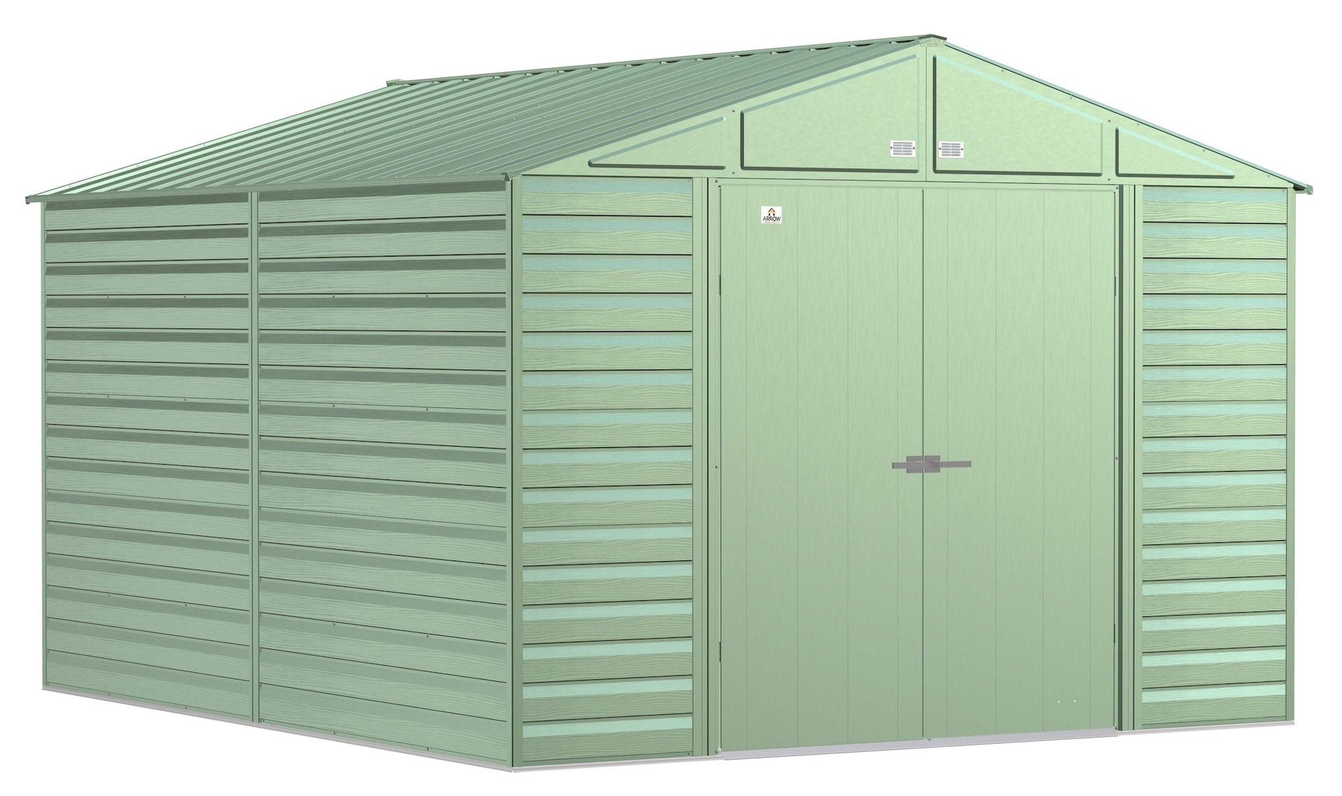 Arrow Select Galvanized Steel Storage Shed, Sage Green, 10-ft x 12-ft