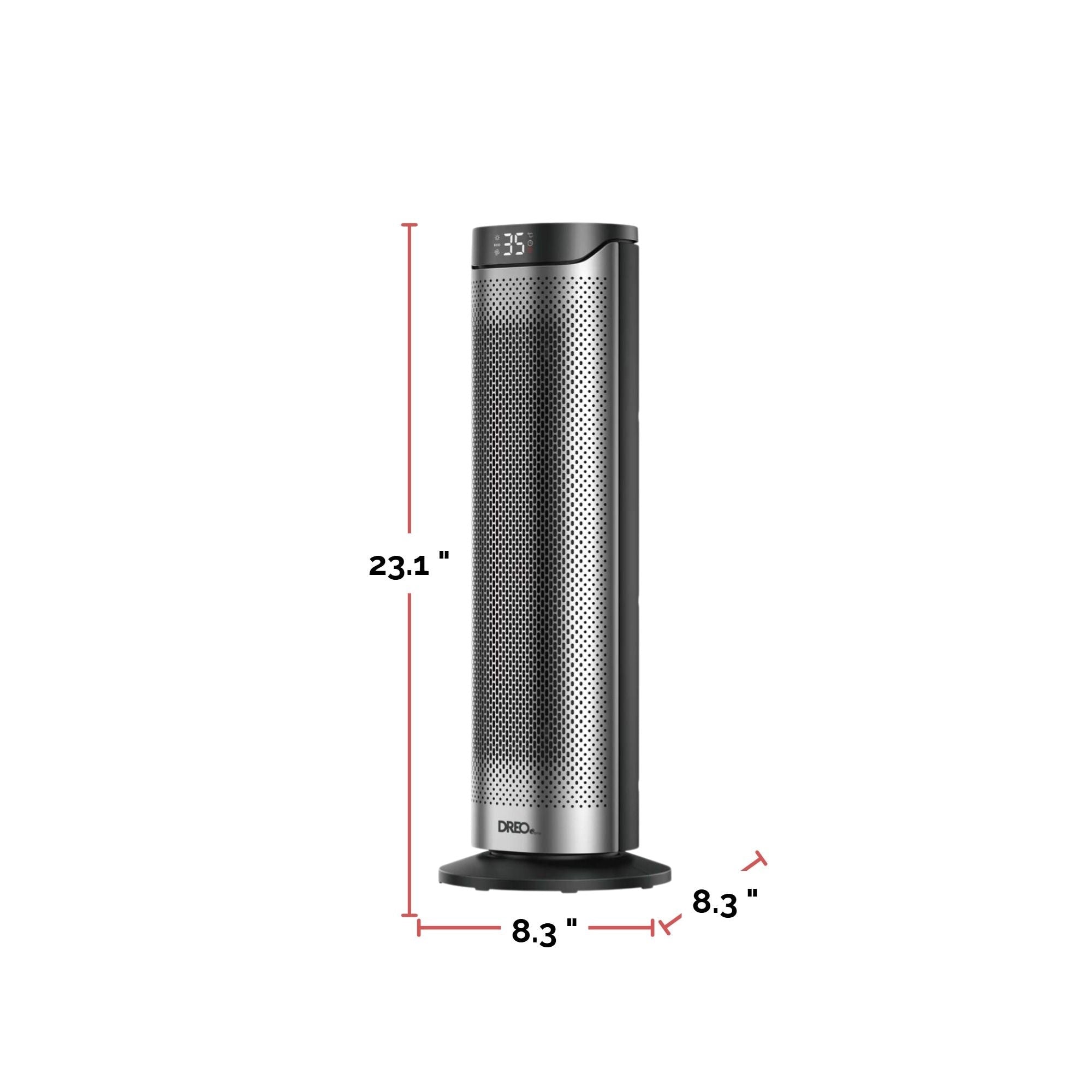 DREO Home 1500W PTC Convection Oscillating Ceramic Electric Tower Heater, 23-in