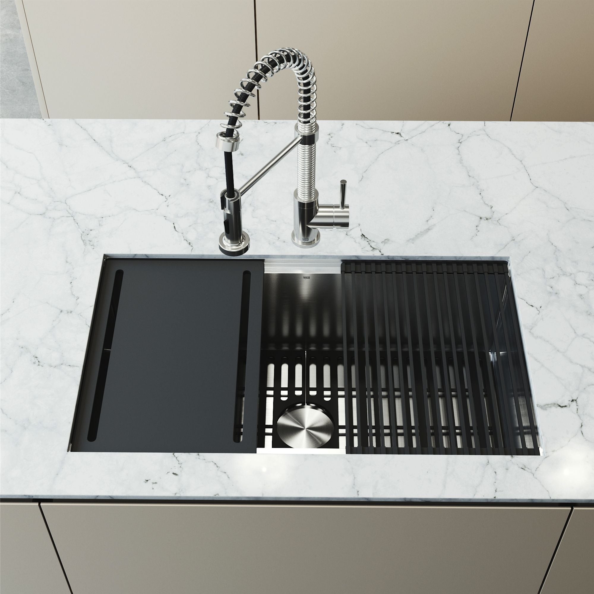 VIGO Mercer 33-in Stainless Steel Undermount Kitchen Sink