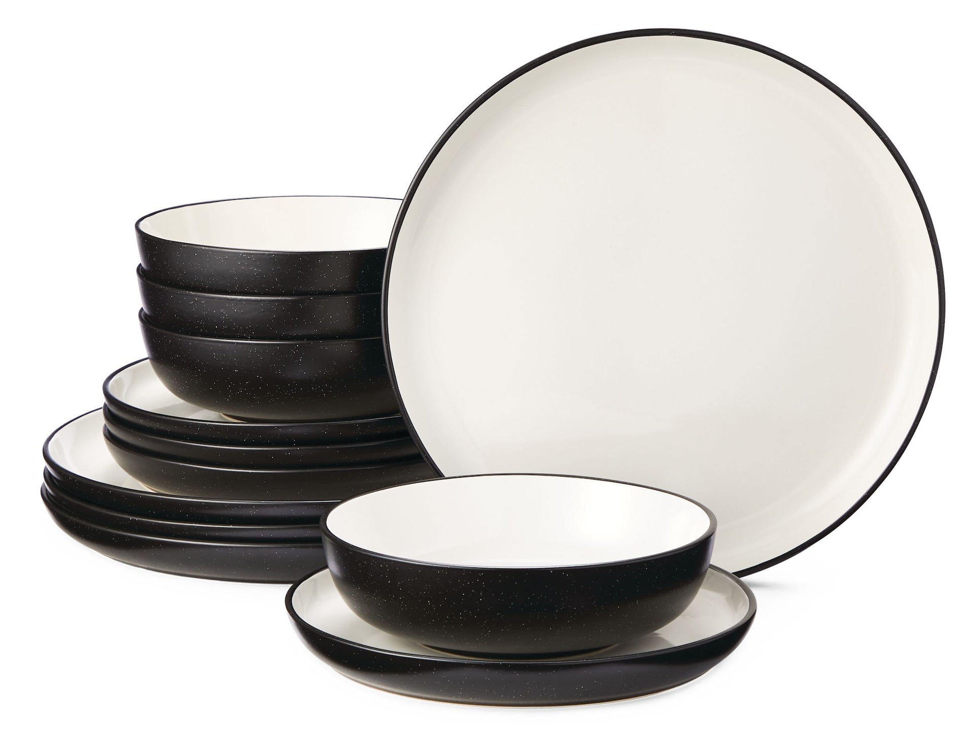 CANVAS Catalone Two-Tone Stoneware Dinnerware Set, Serves 4, 12-pc