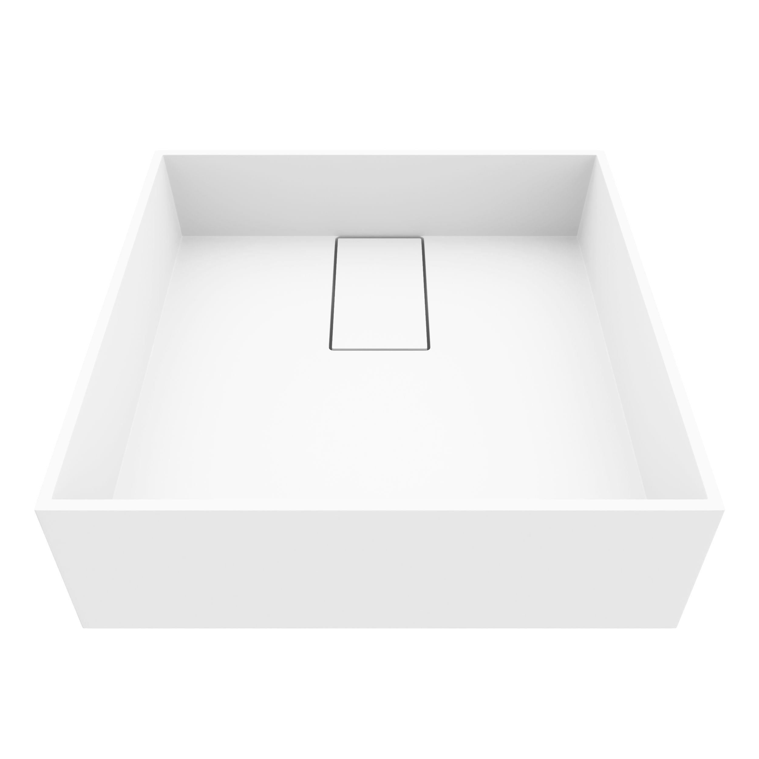 VIGO Bryant MatteStone 15x15-in Deep White Bathroom Sink/Basin with Square Vessel