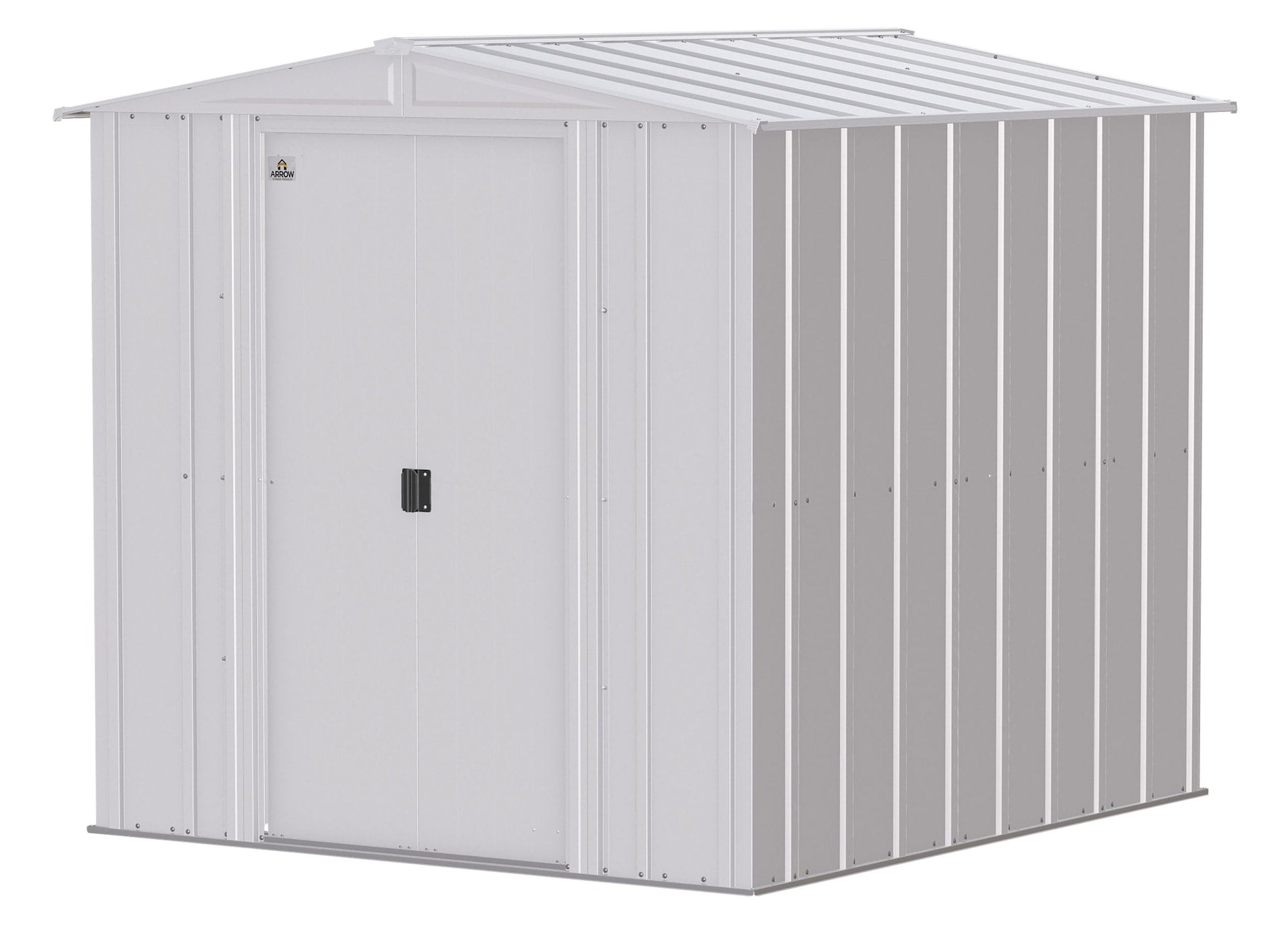Arrow Classic Galvanized Steel Storage Shed, Flute Grey, 6-ft x 7-ft