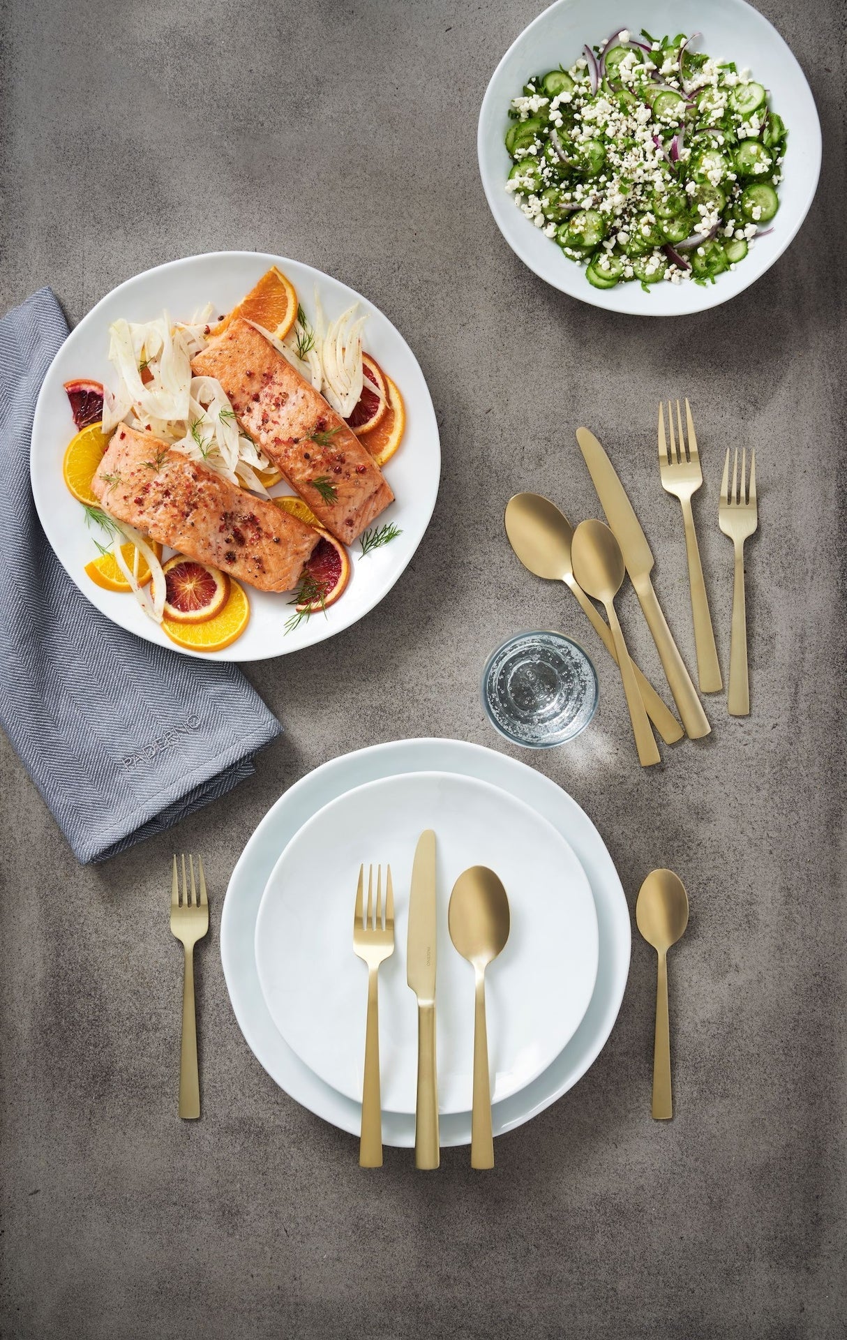 PADERNO Summerside Champagne Matte Stainless Steel Flatware Set, Serves 4, 20-pc