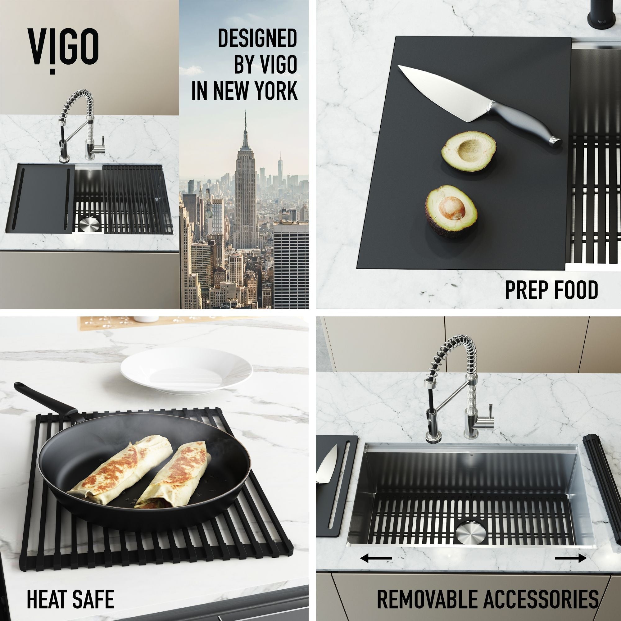 VIGO Mercer 33-in Stainless Steel Undermount Kitchen Sink