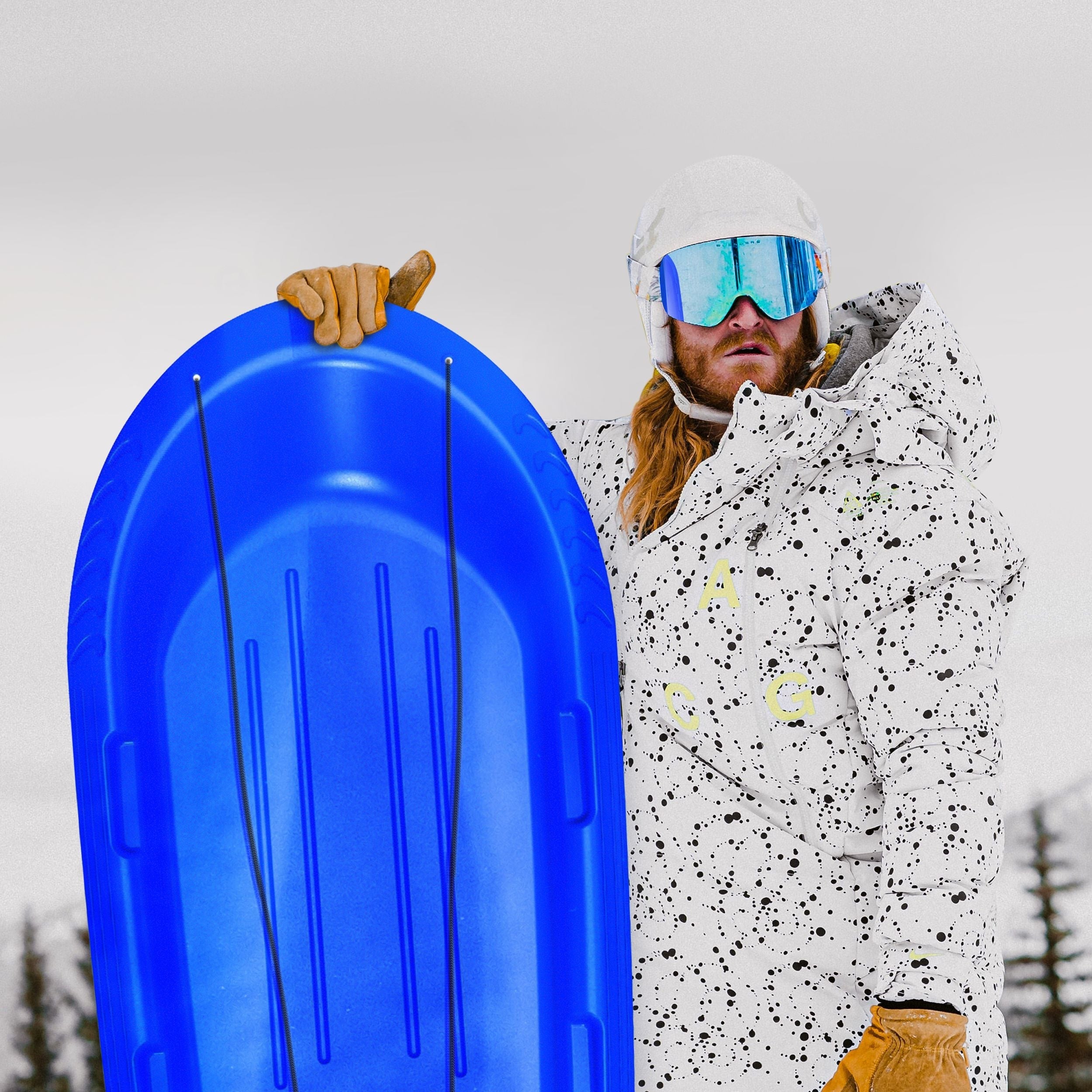 Manitou Kids' Large 3-Person Lightweight Plastic Winter Snow Sled/Toboggan