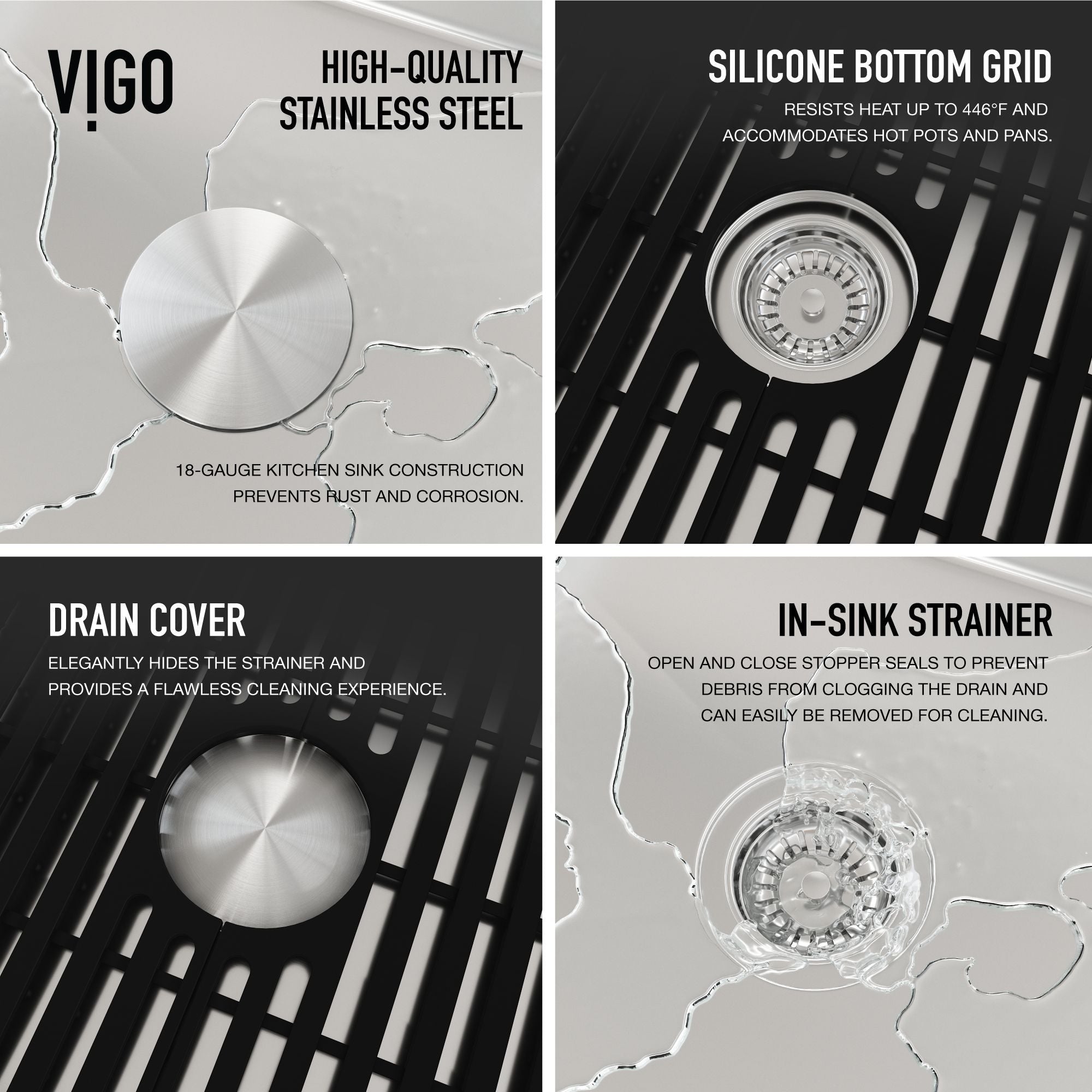 VIGO Mercer 33-in Stainless Steel Undermount Kitchen Sink