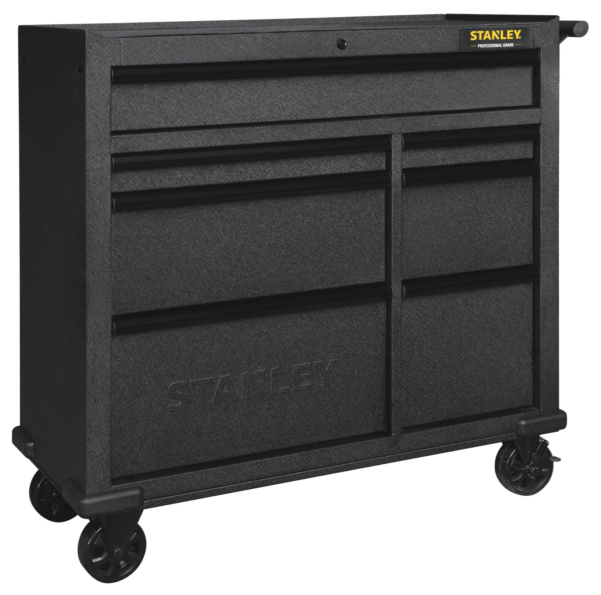Stanley Rolling Tool Storage Cabinet with 7 Drawers, Power Bar with USB, Black, 42-in