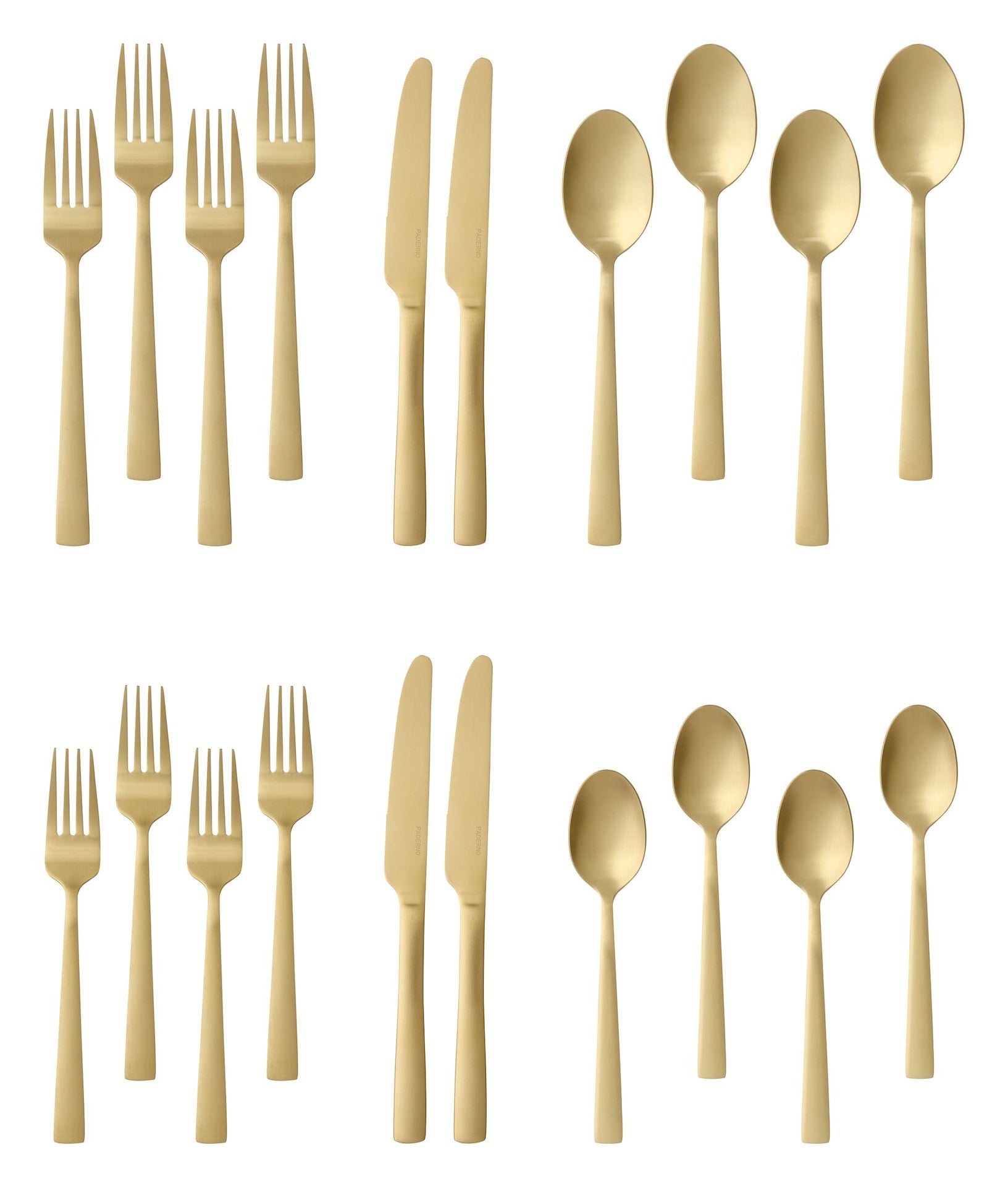 PADERNO Summerside Champagne Matte Stainless Steel Flatware Set, Serves 4, 20-pc