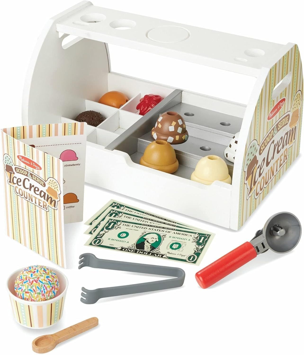 Melissa & Doug Scoop and Serve Ice Cream Playset, Ages 3+