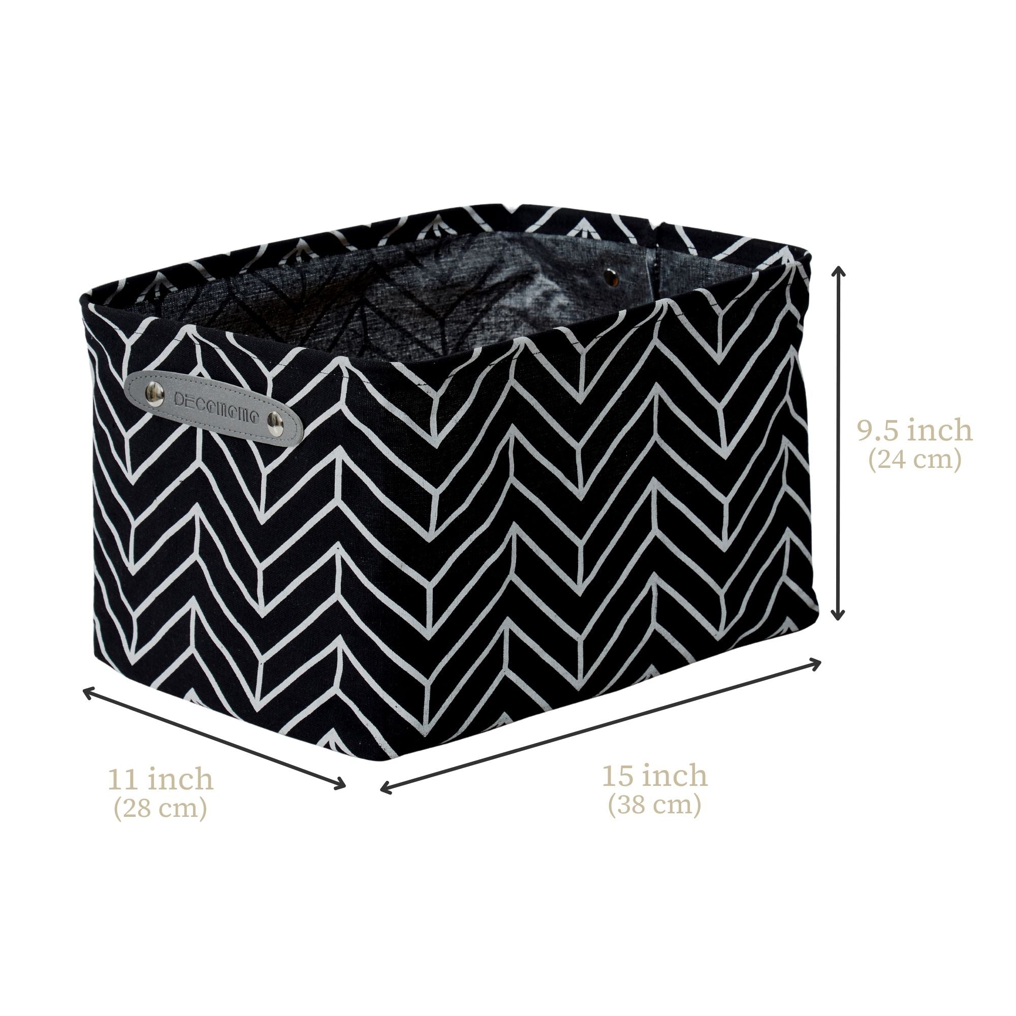 Decomomo Large Water Resistant Storage Bin, 15-in x 11-in x 9.5-in, 6-pk, White Pattern