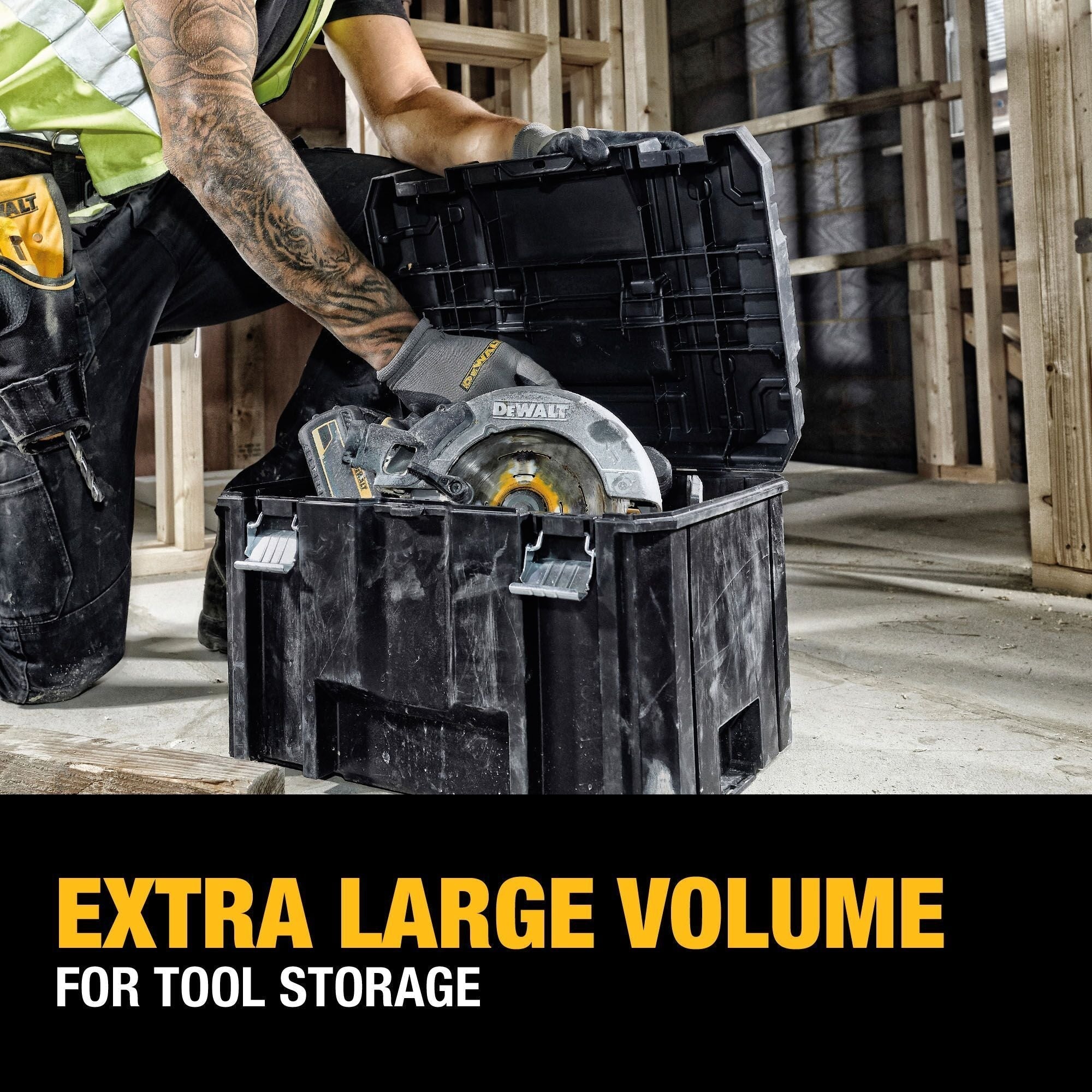 DEWALT TSTAK Deep Box with Flap Top and Removable Tray
