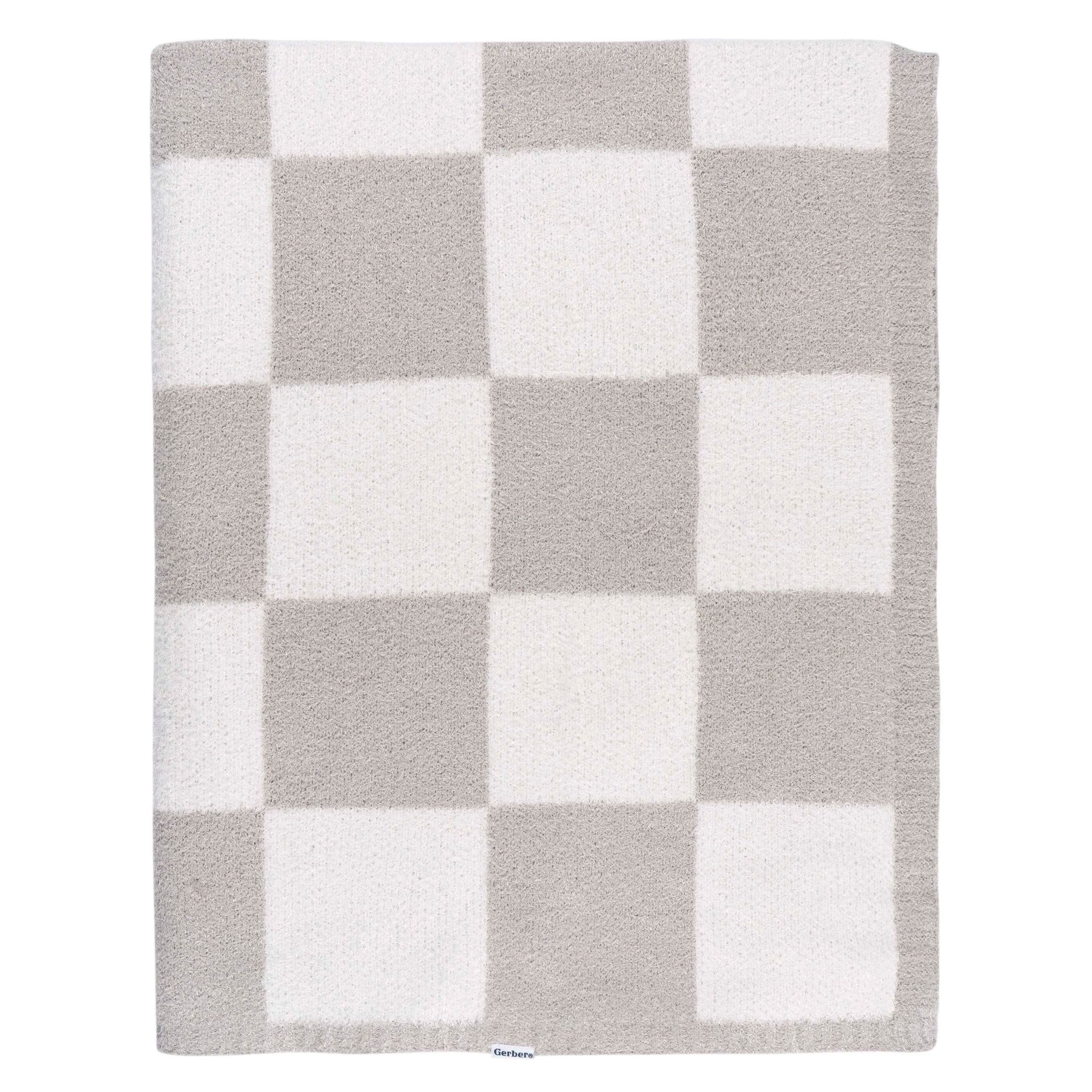 Gerber Childrenwear Tan Checkered Silky Mink Baby Blanket