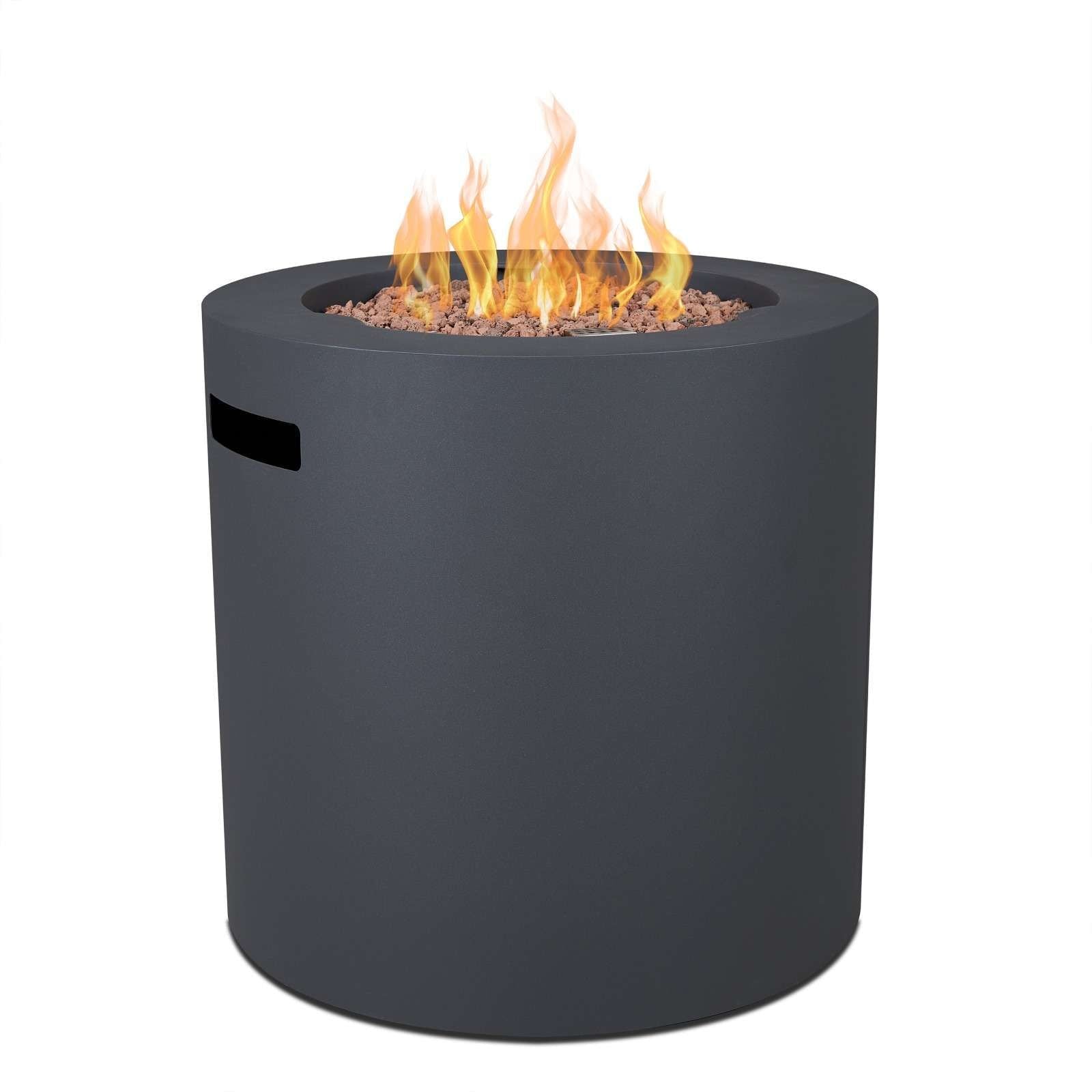 Aegean Steel Propane Fire Pit Hidden Tank in Slate, 24-in