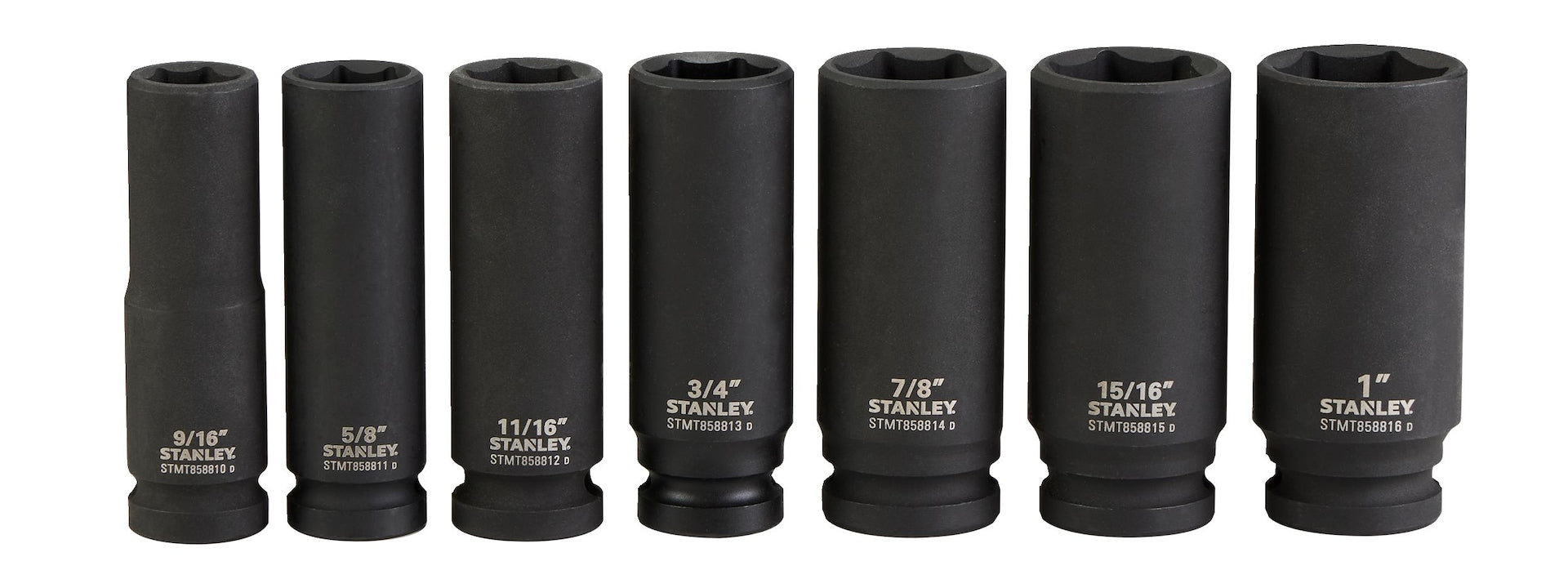 Stanley Pro 1/2-in Impact Socket Set, SAE, 7-pc